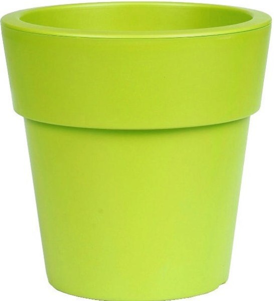 VIOMES LINEA ROUND LOW FLOWERPOT 20X18,5CM YELLOW-GREEN