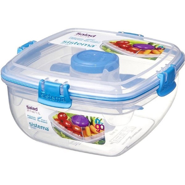 SISTEMA TO GO SALAD MAX 1.3L + CUTLERY - ASSORTED COLORS