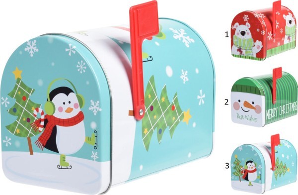 CHRISTMAS STORAGE TIN - ASSORTED DESIGNS