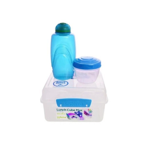 SISTEMA TO GO LUNCH CUBE 2L WITH BOTTLE - ASSORTED COLORS