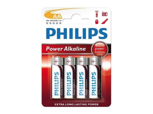 PHILIPS ALKALINE BATTERIES AA 4PCS
