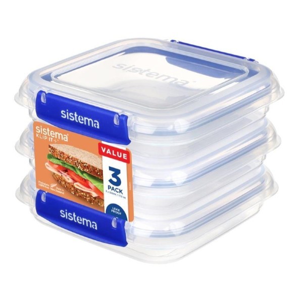 SISTEMA KLIP IT PLUS RECTANGULAR 3PACK 400ML