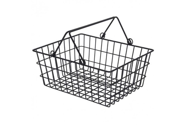 BASKET METAL BLACK 29X23X14CM