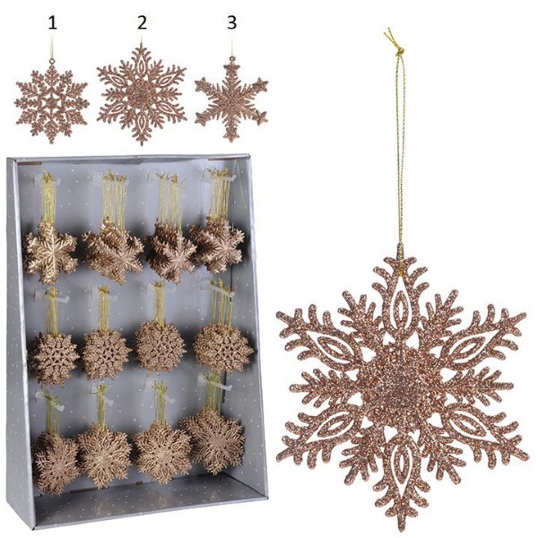 SNOWFLAKE HANGING DECORATION 10CM - ASSORTED DESIGNS