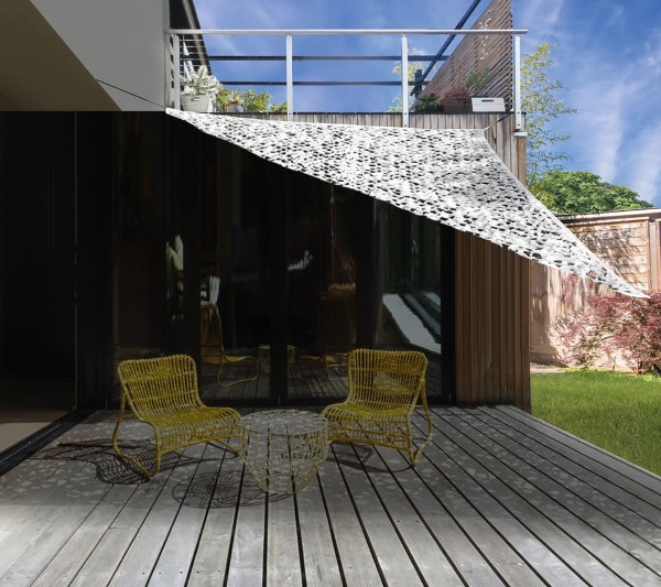 SHADE CLOTH TRIANGULAR CAMOUFLAGE 3.6X3.6MX3.6M WHITE