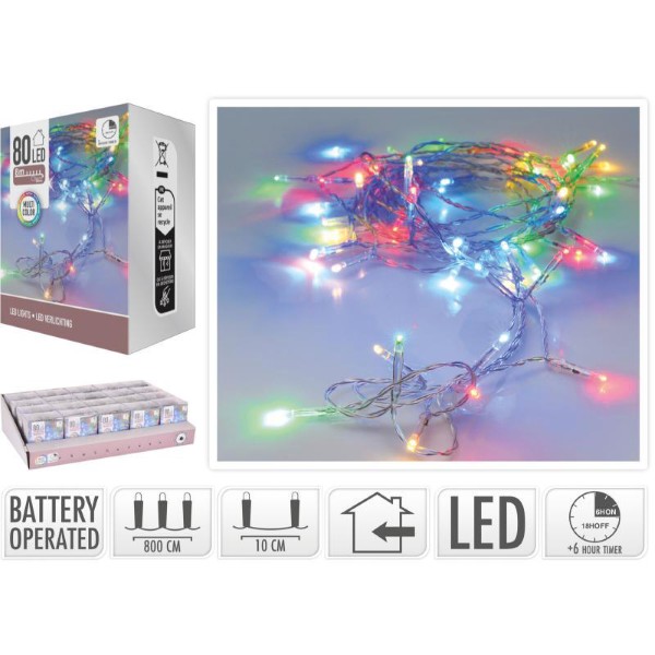 LED LIGHTS 80PCS 8M - MULTICOLOR
