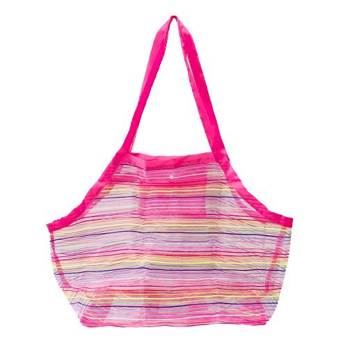 BEACH BAG OXFORD &amp; MESH - FANCY PINK