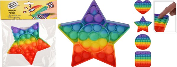 POP IT FIDGET TOY RAINBOWCOLOR 4 ASSORTED DESIGNS