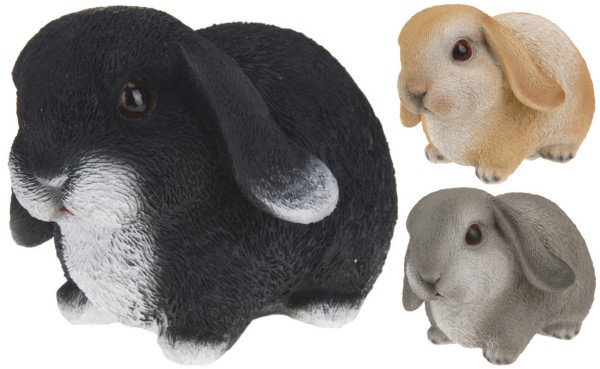 RABBIT POLYSTONE 16X10CM 3 ASSORTED DESIGNS