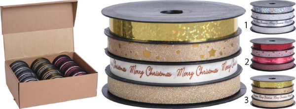 RIBBON 10MMX4M 4PCS 3ASS