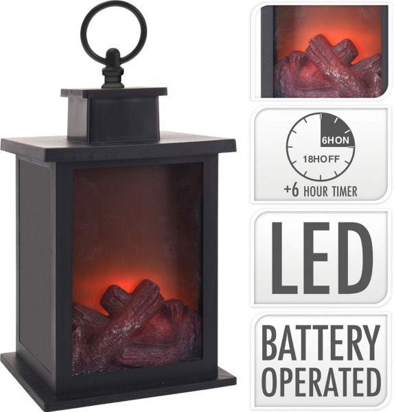 LANTERN FIREPLACE LED 24CM