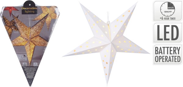 STAR PAPER WITH LED 60CM - WHITE