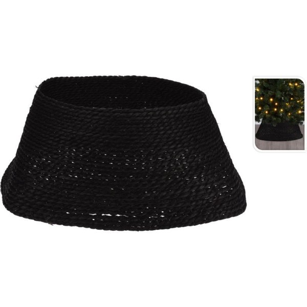 H &amp; S COLLECTION CHRISTMAS TREE SKIRT 57CM - BLACK