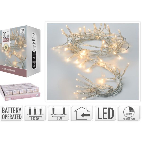 LED LIGHTS 80PCS 8M - WARM WHITE