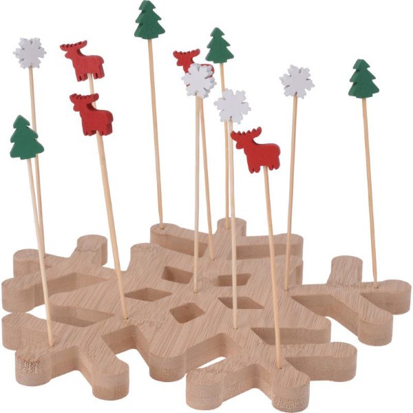 CHRISTMAS EXCELLENT HOUSEWARE BAMBOO SERVING PLATE