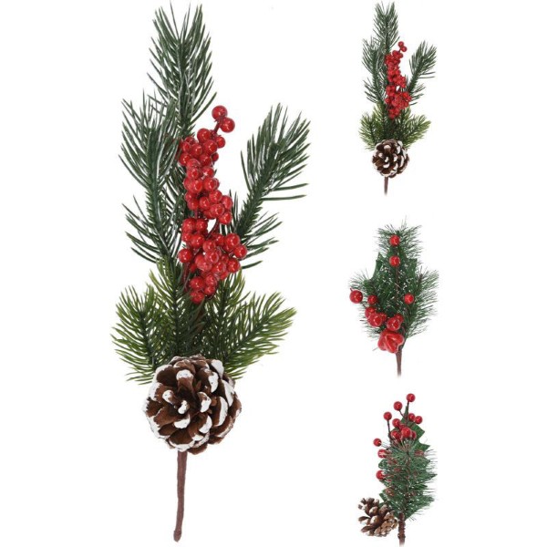 CHRISTMAS BRANCH 26CM - ASSORTED DESIGNS