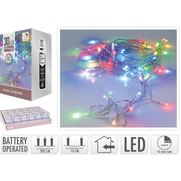 LED LIGHTS 30PCS 3M - MULTICOLOR