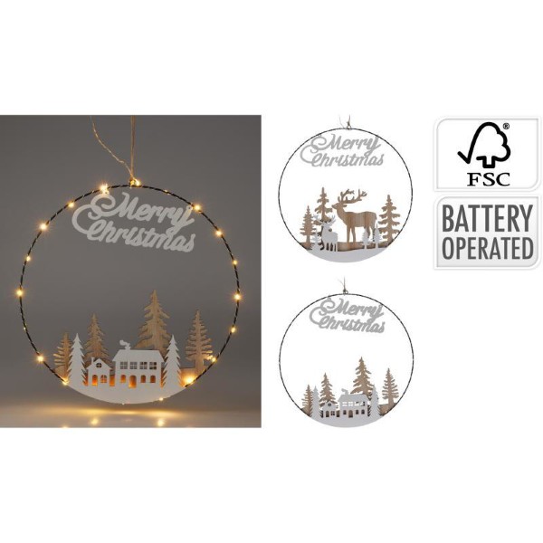 DECORATIVE RING WITH LED 40CM - ASSORTED DESIGNS