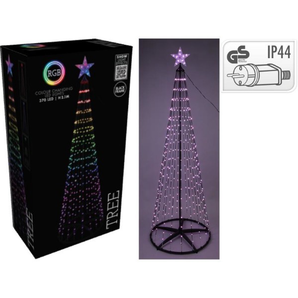 DECORATIVE TREE WITH 370LED  210CM - BLACK