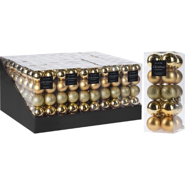 CHRISTMAS BALL 4CM 20PCS - GOLD