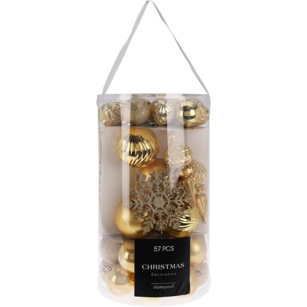 CHRISTMAS BALL SET 57PCS - GOLD