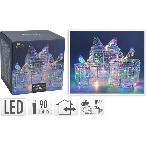DECORATIVE GIFT BOXES 90LED - MULTICOLOR