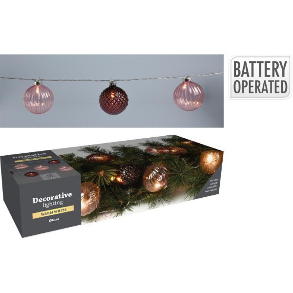 LED CHAIN WITH GLASS BALL 6CM 10LED