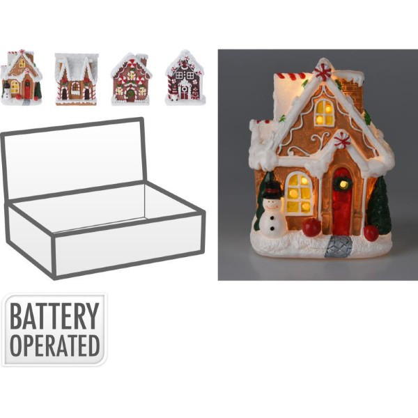 COOKIE HOUSE 10CM WITH LED - ASSORTED DESIGNS