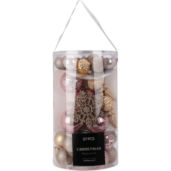 CHRISTMAS BALLS SET 57PCS