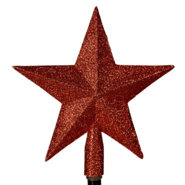 CHRISTMAS STAR TREE TOPPER 20CM - RED