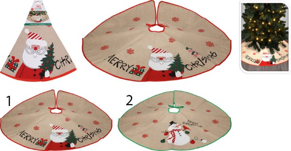 CHRISTMAS TREE SKIRT DIA 100CM 2ASS