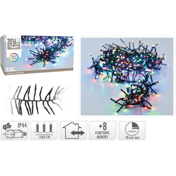 CLUSTER LIGHTS 2016LED 15M- MULTICOLOR