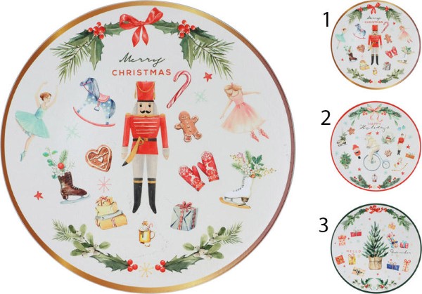 CHRISTMAS UNDERPLATE 33CM - ASSORTED DESIGNS