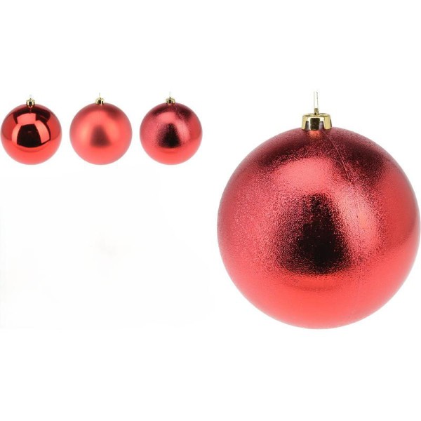 CHRISTMAS BALL 18CM RED - ASSORTED DESIGNS