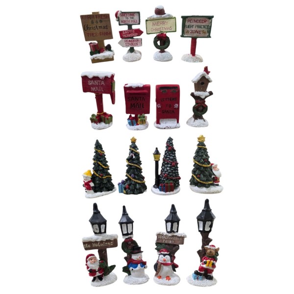 CHRISTMAS FIGURES 8CM 16PCS - MULTICOLORED