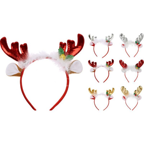 HEADBAND WITH REINDEER EARS - ASSORTED COLORS
