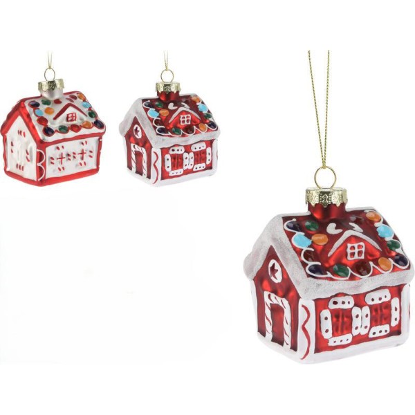 HOUSE HANGING DECORATION 8CM - ASSORTED COLORS