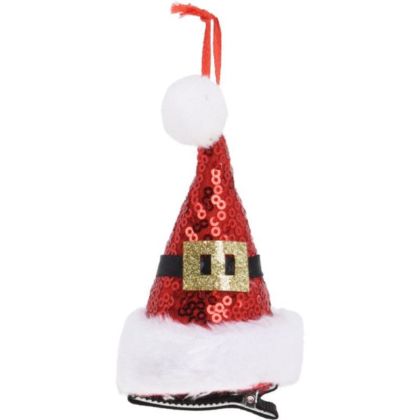 HAIR CLIP WITH CHRISTMAS HAT - ASSORTED DESIGNS