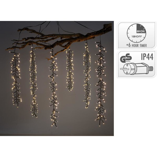 CLUSTER CASCADE LIGHTS 480LED - WARM WHITE