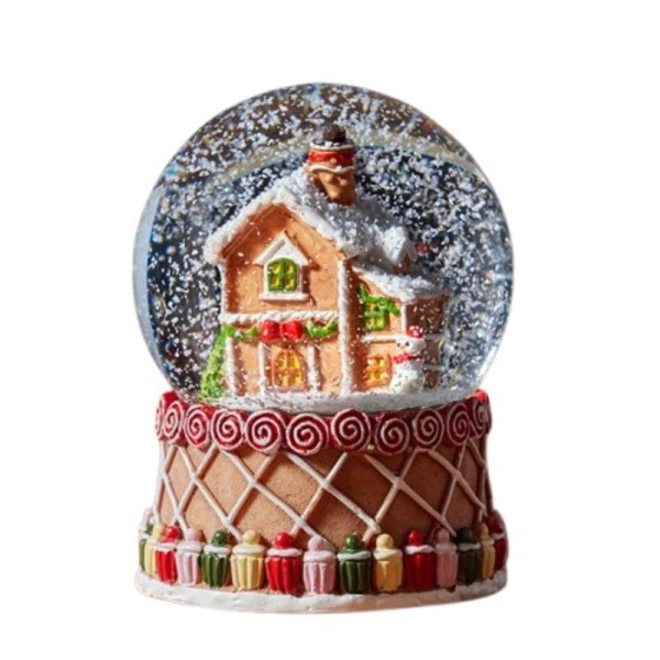 GINGERBREAD SNOW GLOBE 8CM - ASSORTED DESIGNS
