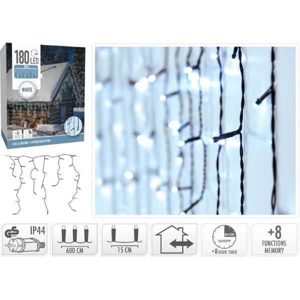 LED OUTDOOR ICICLE LIGHT 180LED