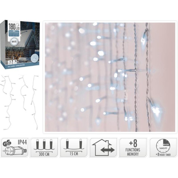 LED OUTDOOR ICICLE LIGHT 180LED