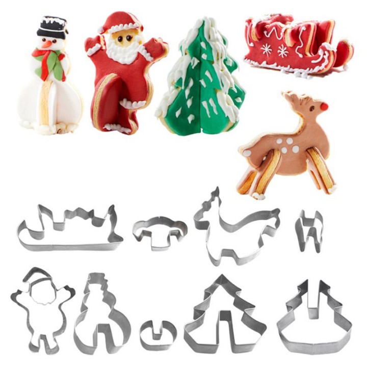 WESTMARK CHRISTMAS 3D SANTA AND FESTIVE MOTIFS COOKIE CUTTERS 9PCS