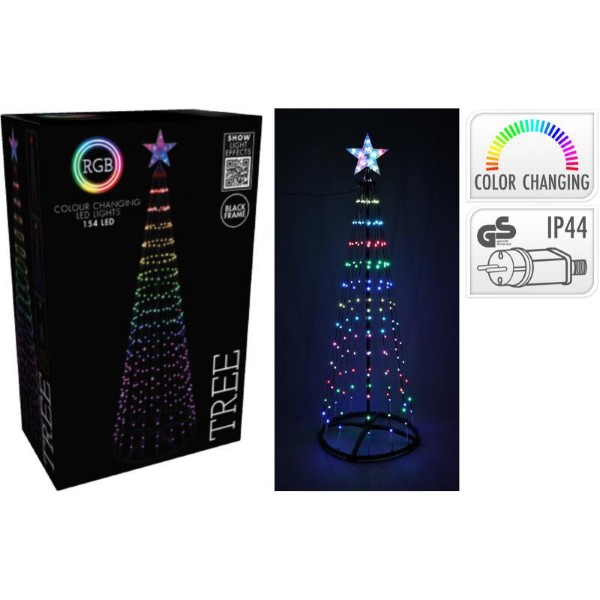 TREE WITH 154LED 150CM RGB - BLACK
