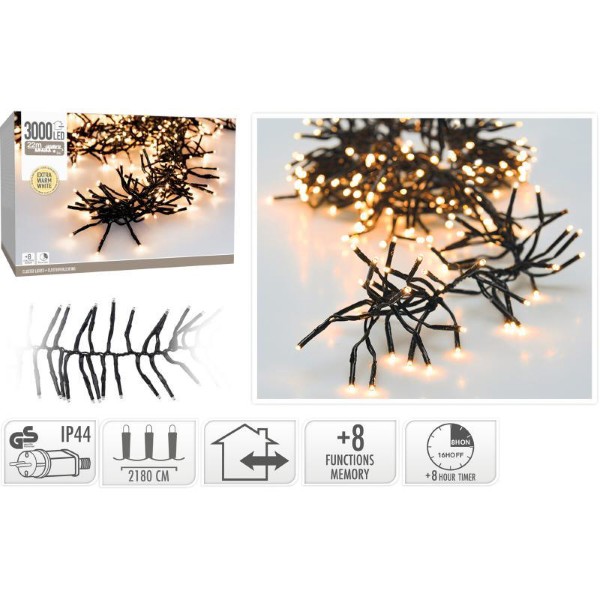 CLUSTER LIGHTS 3000LED - EXTRA WARM WHITE