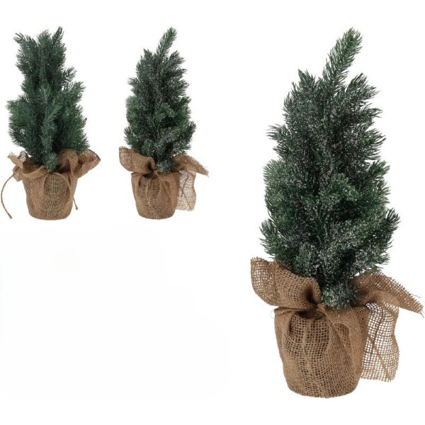 CHRISTMAS TREE ΙΝ BURLAP POT 45CM - ASSORTED DESIGNS
