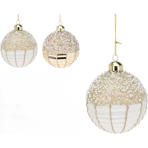 GLASS CHRISTMAS BALL 8CM - ASSORTED COLORS