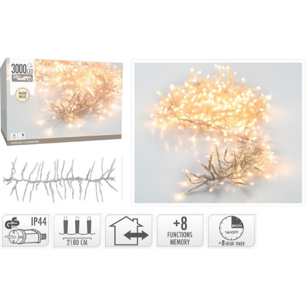 CLUSTER LIGHTS 3000LED - WARM WHITE