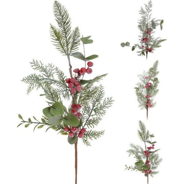 BRANCH WITH BERRIES 60CM RED - ASSORTED DESIGNS