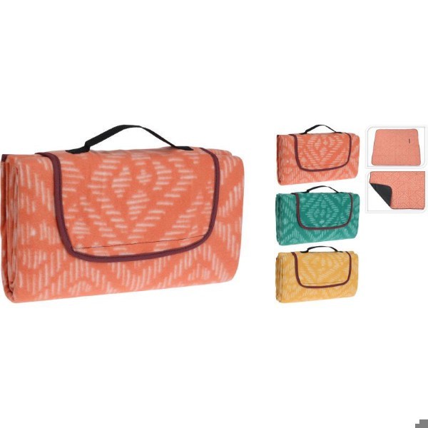 PICNIC BLANKET 130X150CM - 3 ASSORTED COLORS